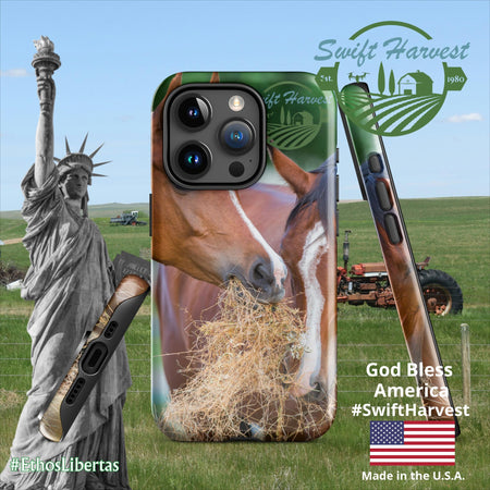 swiftharvest.net Glossy / iPhone 15 Pro Just Horsing Around Swift Harvest Tough Case for iPhone®