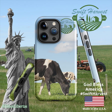 swiftharvest.net Glossy / iPhone 15 Pro Swift Harvest Holy Cows Tough Case for iPhone®