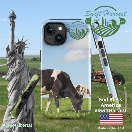 swiftharvest.net Glossy / iPhone 15 Swift Harvest Holy Cows Tough Case for iPhone®