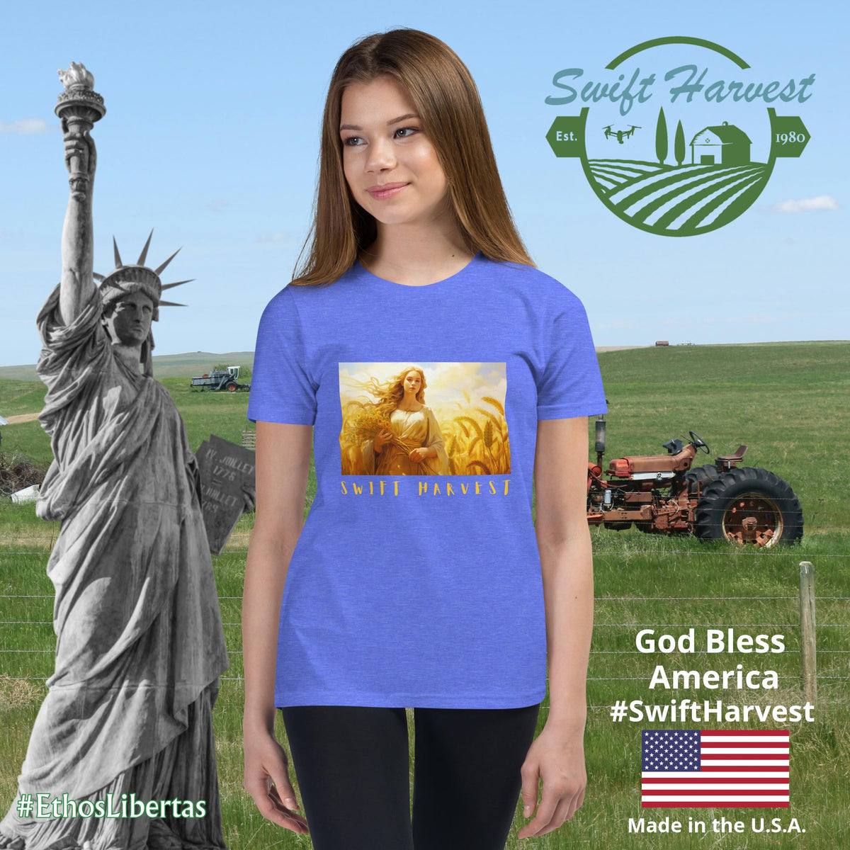 swiftharvest.net Harvest Goddess Girls Youth Short Sleeve T-Shirt