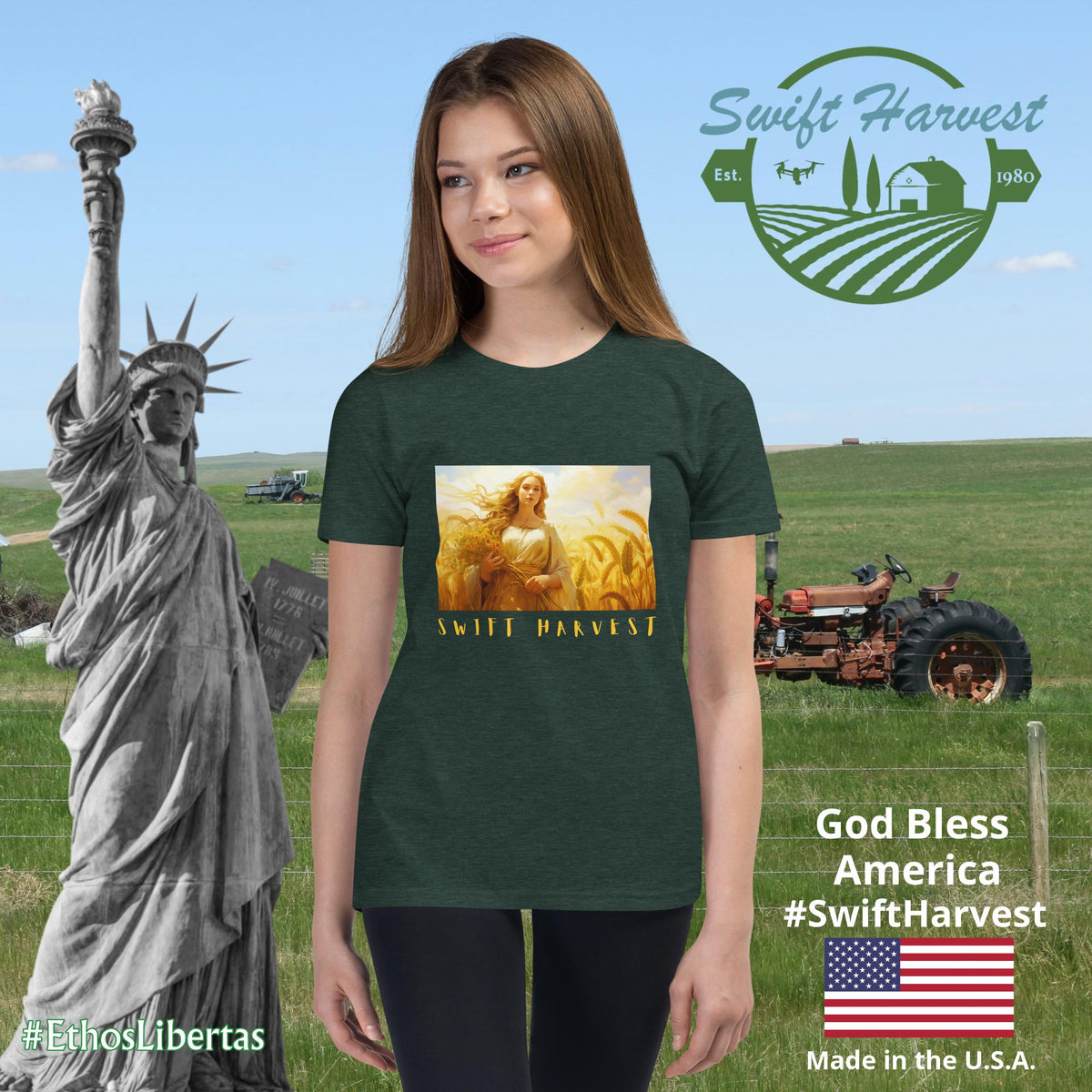 swiftharvest.net Harvest Goddess Girls Youth Short Sleeve T-Shirt