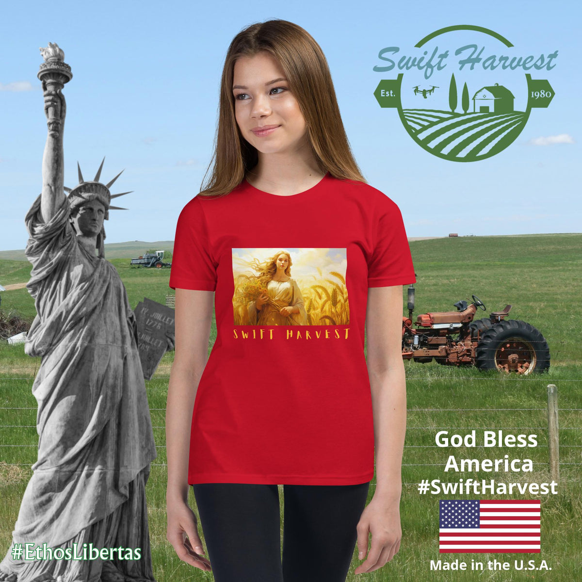 swiftharvest.net Harvest Goddess Girls Youth Short Sleeve T-Shirt