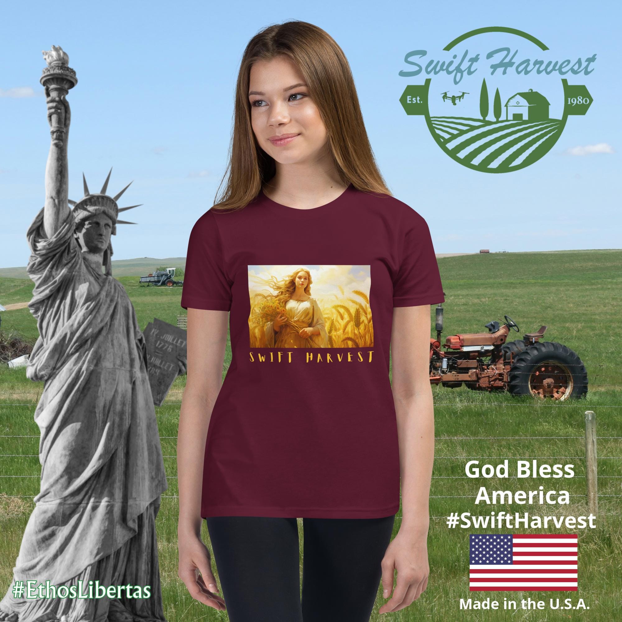 swiftharvest.net Harvest Goddess Girls Youth Short Sleeve T-Shirt