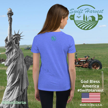 swiftharvest.net Heather Columbia Blue / S Harvest Goddess Girls Youth Short Sleeve T-Shirt