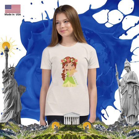 swiftharvest.net Heather Dust / S Harvest Goddess Demeter Girls Youth Short Sleeve T-Shirt