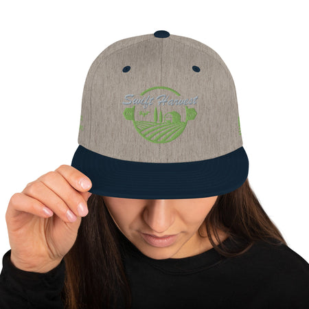 swiftharvest.net Heather Grey/ Navy Swift Harvest Logo Snapback Hat