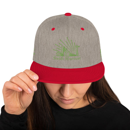 swiftharvest.net Heather Grey/ Red Swift Harvest Sun Farm Snapback Hat