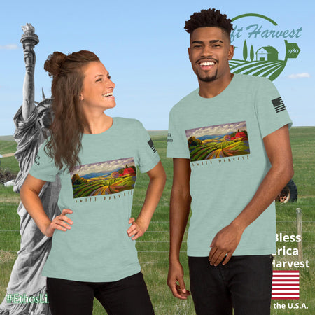 swiftharvest.net Heather Prism Dusty Blue / XS Swift Harvest Farm Art Unisex t-shirt