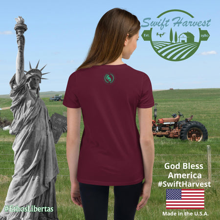 swiftharvest.net Maroon / S Harvest Goddess Girls Youth Short Sleeve T-Shirt