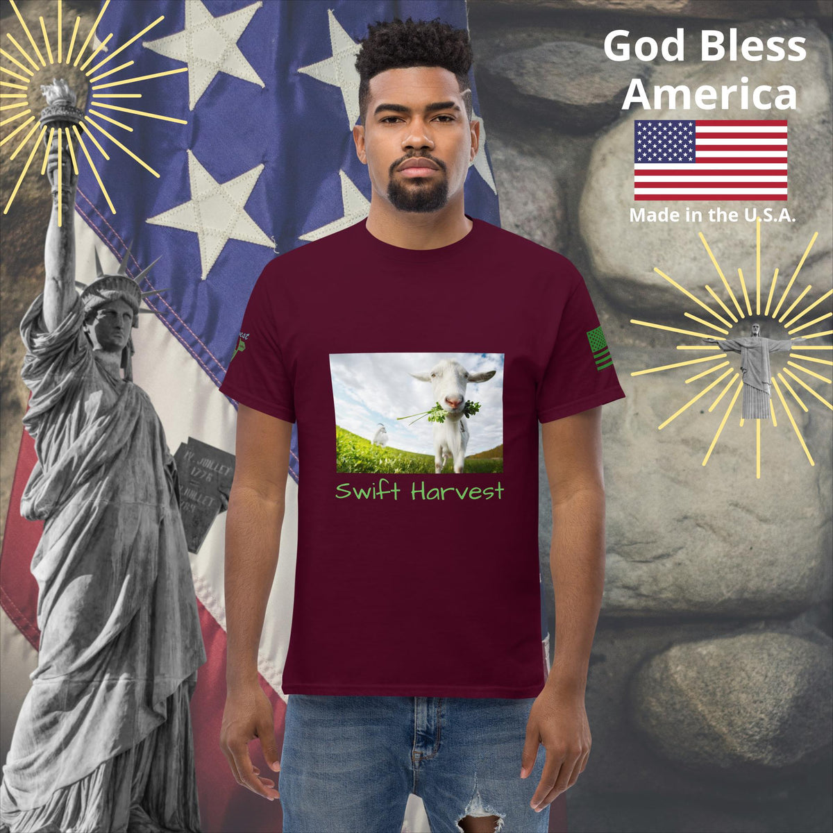 swiftharvest.net Maroon / S Swift Harvest Goat Men's classic tee