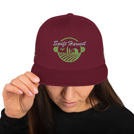 swiftharvest.net Maroon Swift Harvest Logo Snapback Hat