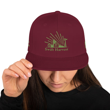 swiftharvest.net Maroon Swift Harvest Sun Farm Snapback Hat