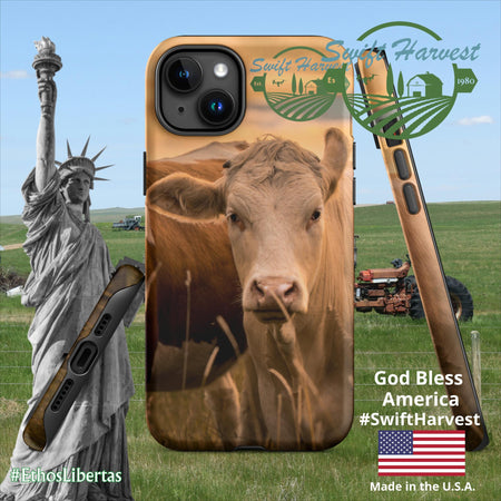 swiftharvest.net Matte / iPhone 15 Plus Swift Harvest Apollos Golden Cows Tough Case for iPhone®