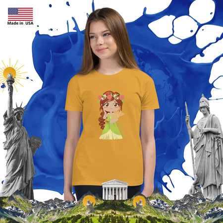 swiftharvest.net Mustard / S Harvest Goddess Demeter Girls Youth Short Sleeve T-Shirt