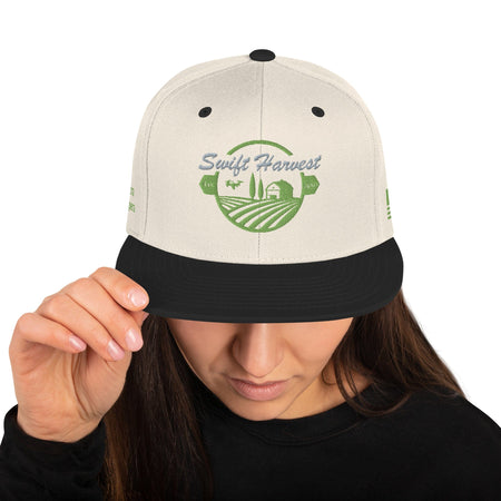 swiftharvest.net Natural/ Black Swift Harvest Logo Snapback Hat