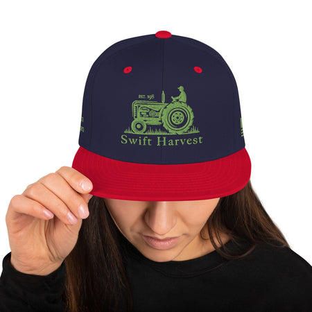 swiftharvest.net Navy/ Red Swift Harvest Tractor Snapback Hat