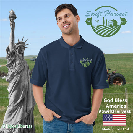 swiftharvest.net Navy / S Swift Harvest Men's Premium Polo