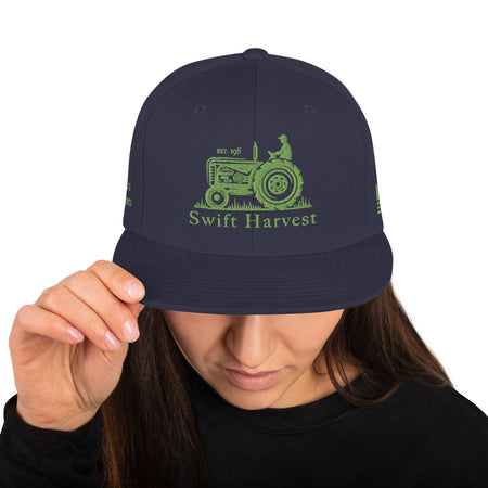 swiftharvest.net Navy Swift Harvest Tractor Snapback Hat