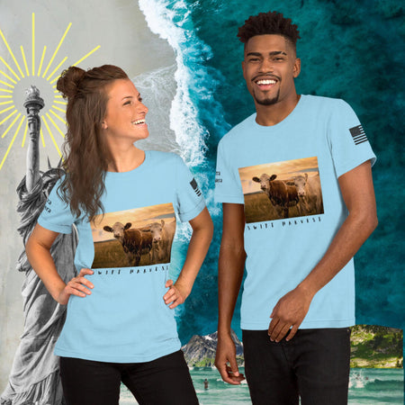 swiftharvest.net Ocean Blue / S Moo Over Swift Harvest Cows Unisex t-shirt