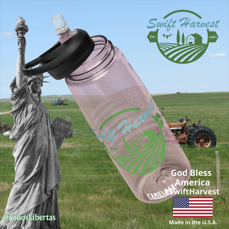 swiftharvest.net Purple Sky Swift Harvest American Flag Sports water bottle