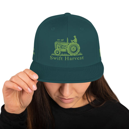 swiftharvest.net Spruce Swift Harvest Tractor Snapback Hat