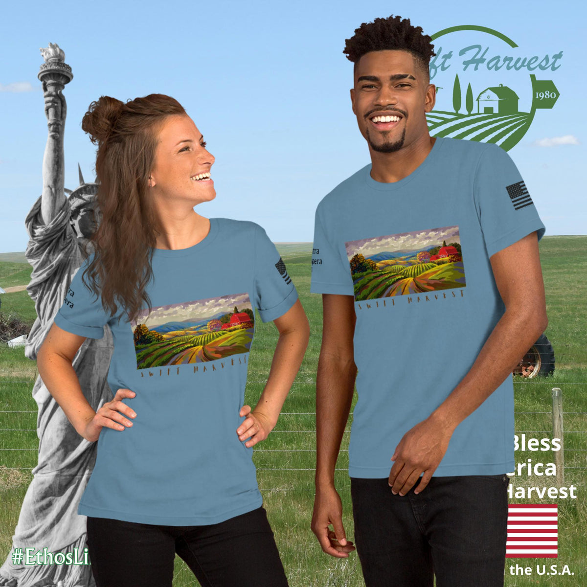 swiftharvest.net Steel Blue / XS Swift Harvest Farm Art Unisex t-shirt