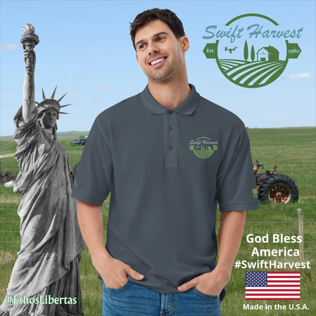 swiftharvest.net Steel Grey / S Swift Harvest Men's Premium Polo