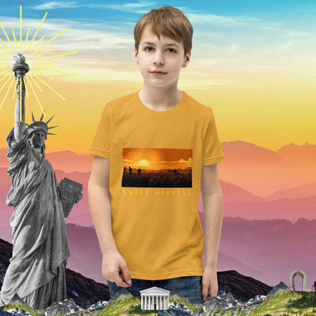 swiftharvest.net Sunset Harvest Boys Youth Short Sleeve T-Shirt