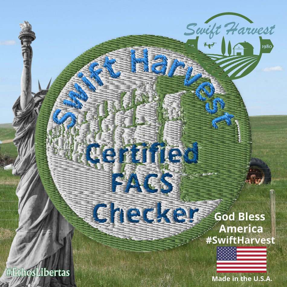 swiftharvest.net Swift Harvest Certified FACS Checker Merit Badge Embroidered patches