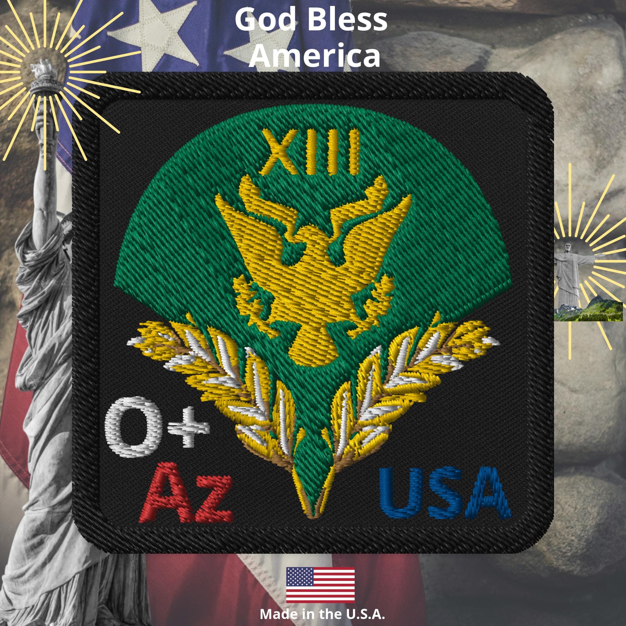 swiftharvest.net Swift Harvest Rank Specialist, O+ Az USA GOLD Embroidered patches