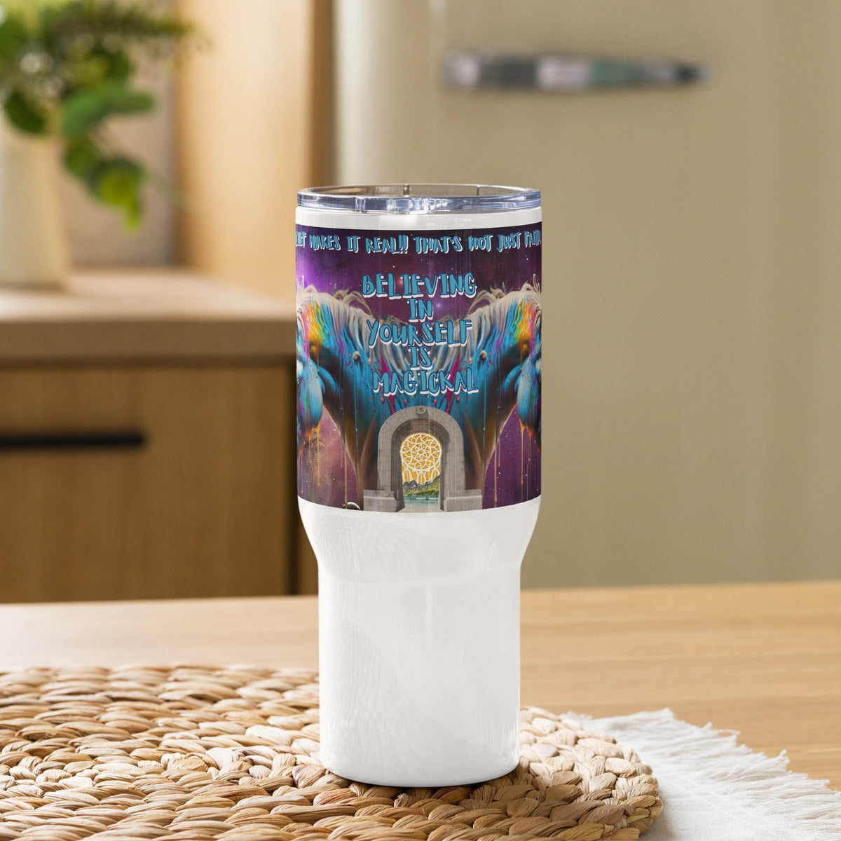 swiftharvest.net Unicorn Believing in yourself is Magickal Travel mug with a handle