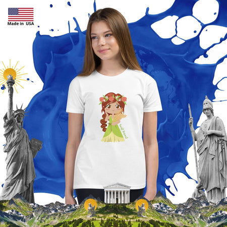 swiftharvest.net White / S Harvest Goddess Demeter Girls Youth Short Sleeve T-Shirt