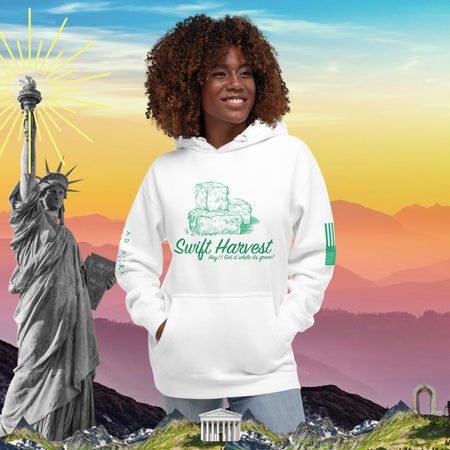 swiftharvest.net White / S Hay!! Get it while it's green!  Unisex Hoodie